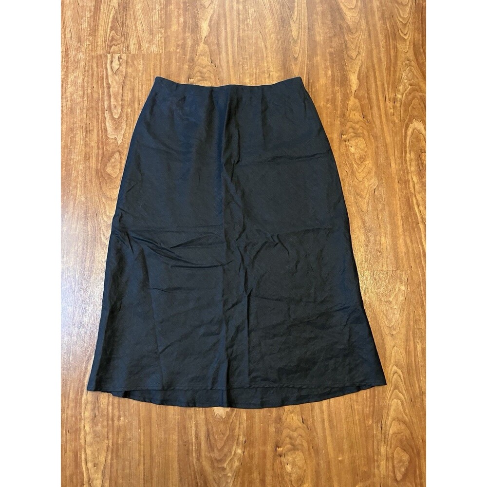 Not Monday Rian Linen A-Line Skirt Navy Blue Women's Small